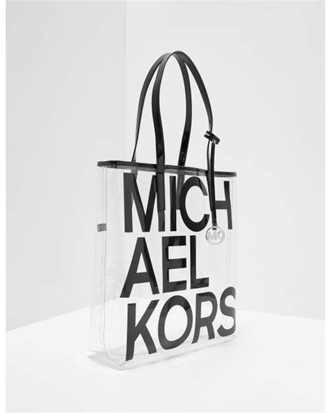 michael kors clara small cotton tote bag|Michael Kors clear stadium bag.